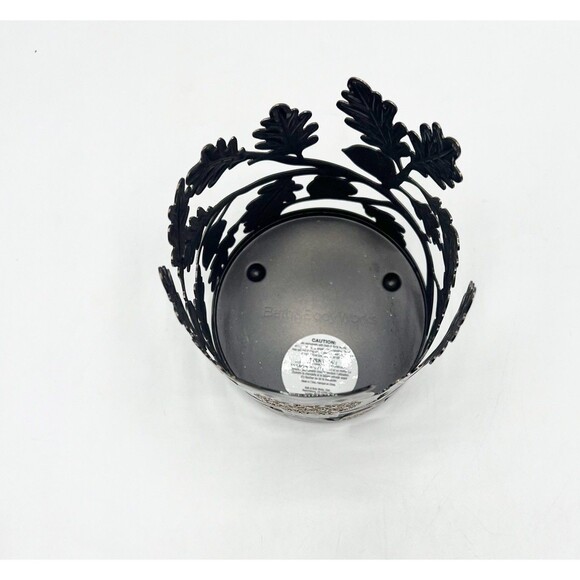 Slatkin & Co Bath & Body Works Owl Acorns & Leaves Bronze 3 Wick Candle Holder - Picture 2 of 9